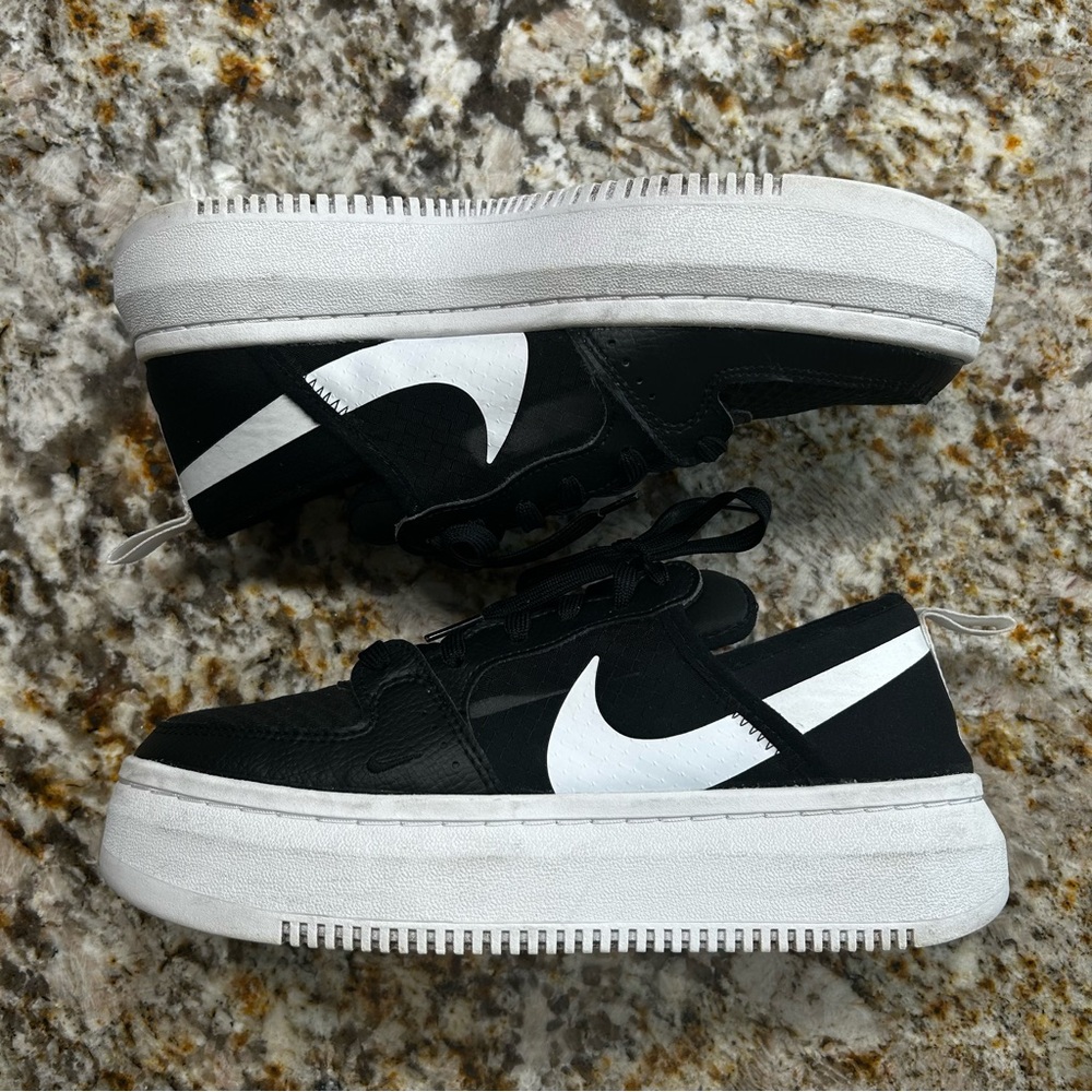 Nike Women's Black and White Platform Sneakers